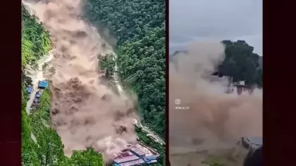 Nepal'deki sel felaketinin ürkütücü görüntüleri ortaya çıktı
