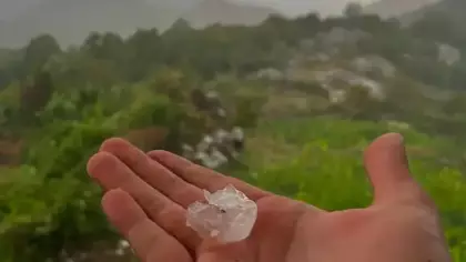 Osmaniye’de 32 derece sıcakta sağanak, dolu ve fırtına