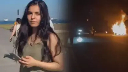 Otomobille çarpışan motosiklet alev alev yandı, sürücü öldü!