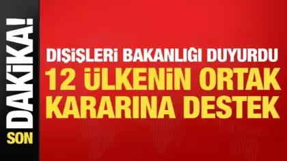 Son dakika... Dışişleri'nden İsrail'e yaptırım kararına destek
