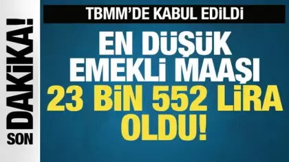 SON DAKİKA: En düşük emekli maaşı 23 bin 552 lira oldu!