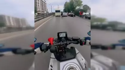 Sultangazi'de hatalı sollama kazası kask kamerasında