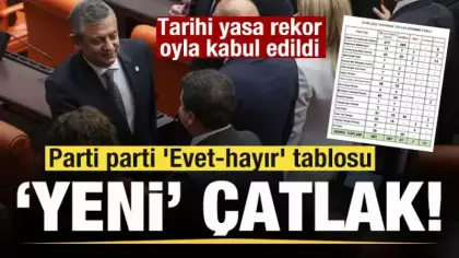Tarihi yasa rekor oyla kabul edildi YENİ Parti'de çatlak! Parti parti 'Evet-hayır' tablosu