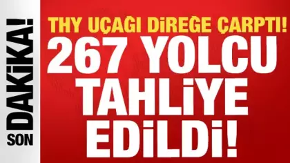 THY uçağı Antalya Havalimanı'nda direğe çarptı: Yolcular tahliye edildi!