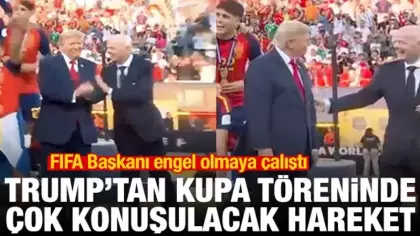 Trump'tan kupa töreninde bomba hareket! FIFA Başkanı engellemeye çalıştı