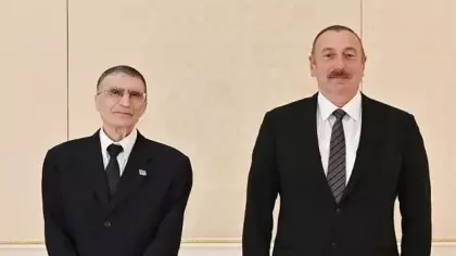 Türk biliminin gururuna Azerbaycan’dan büyük onur! Aliyev'den Sancar'a 