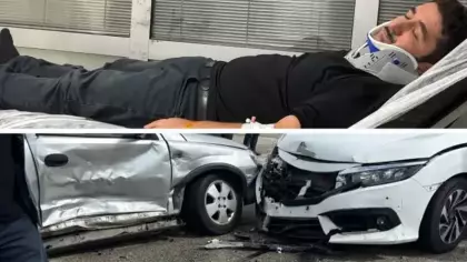 Ünlü oyuncu eşiyle trafik kazası geçirdi!