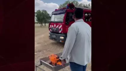 Uşak itfaiyesi'nden vatandaşa mangal uyarısı