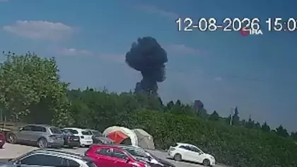 Yalova'da eğitim uçağının düşme anı kamerada!