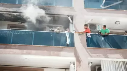 Yangında mahsur kalan 4'ü çocuk, 10 kişi kurtarıldı