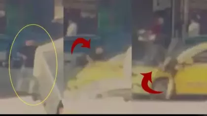 Yaya geçidinden geçen yayaya taksi çarptı